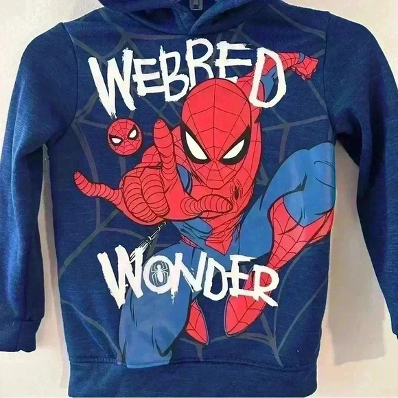 Marvel Kids Spiderman Webbed Wonder Hoodie Blue Boy's Size 6 - Picture 8 of 8